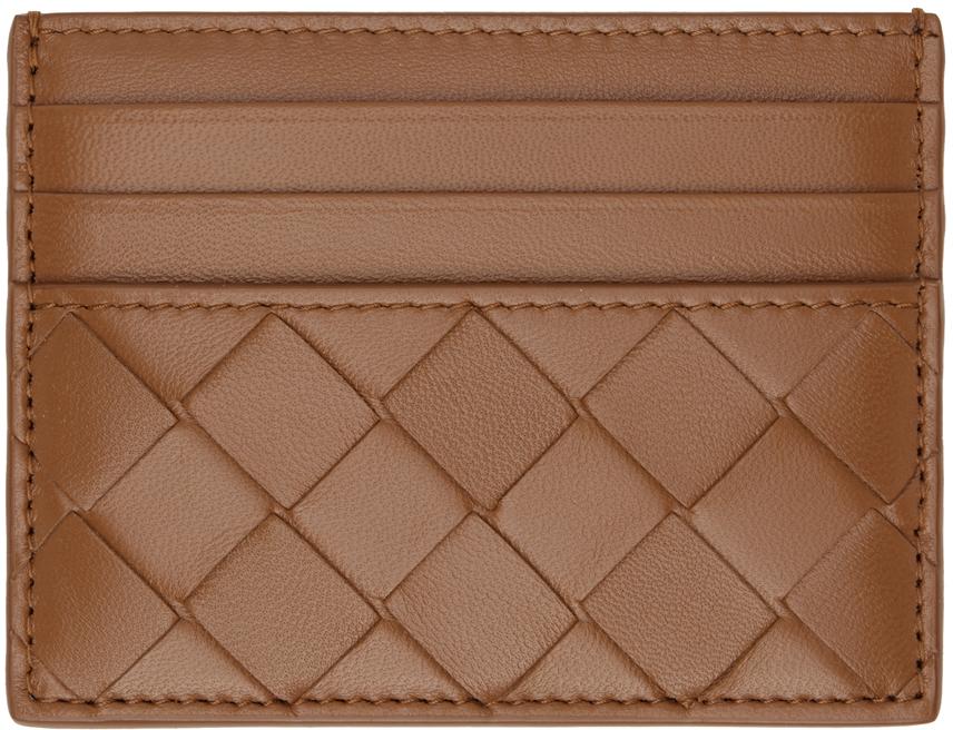 Bottega Veneta レディース ブラウン イントレチャート カードケース 