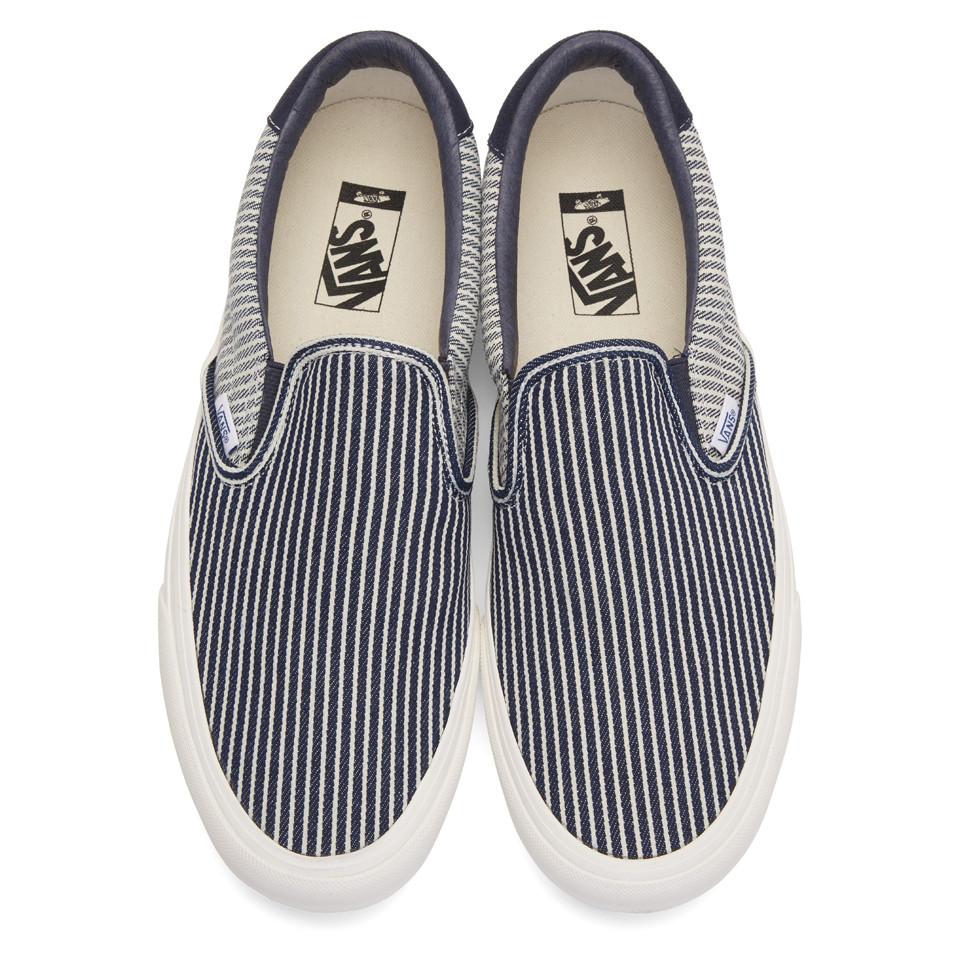 vans denim stripe slip on