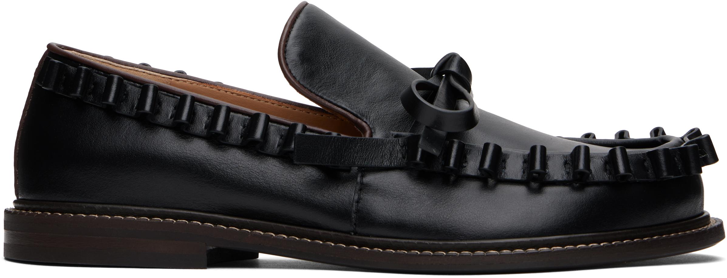 【関税込み】JW Anderson タン Ruffle スリッポン JW Anderson Ruffle Leather Slip-On Loafers in Black for Men