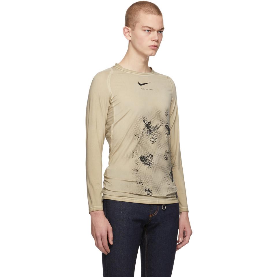 1017 ALYX 9SM Beige Nike Edition Treated Long Sleeve T-shirt in Natural for  Men | Lyst