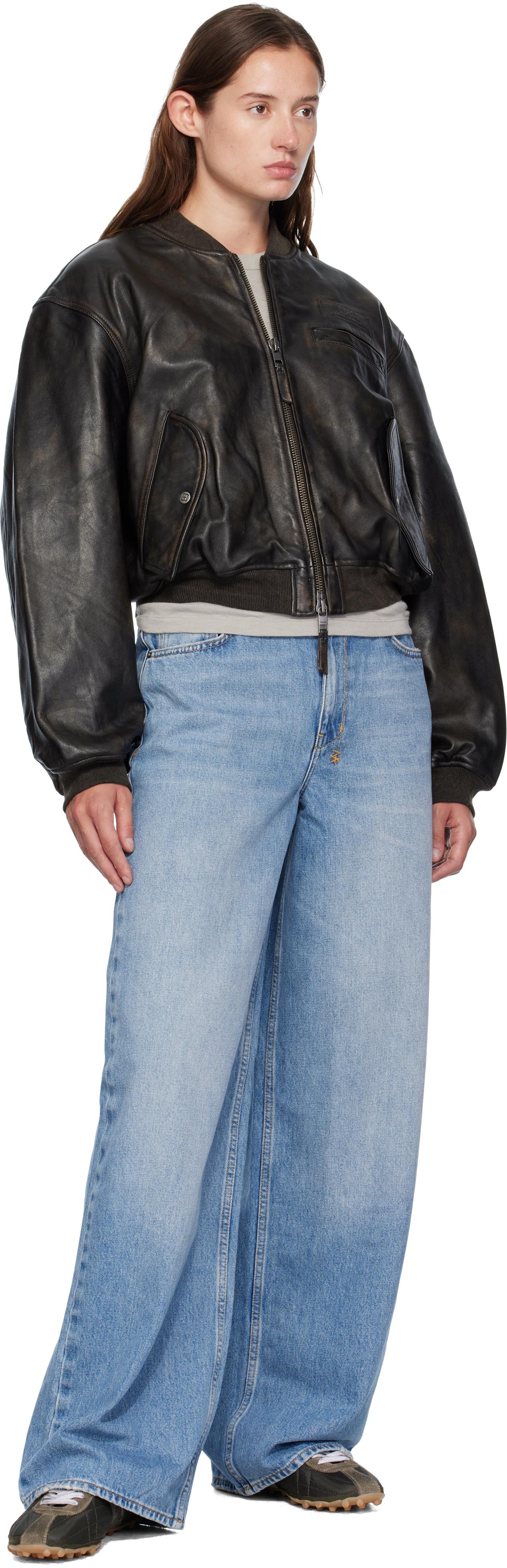 Ksubi Alpha Crop Leather Bomber Jacket in Black | Lyst