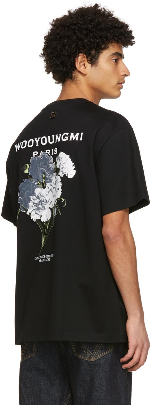 WOOYOUNGMI Black Flower Graphic T-shirt for Men | Lyst
