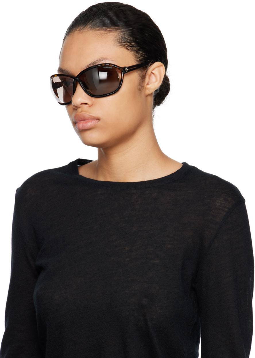 Tom Ford レディース ブラック トータスシェル Fernanda サングラス 
