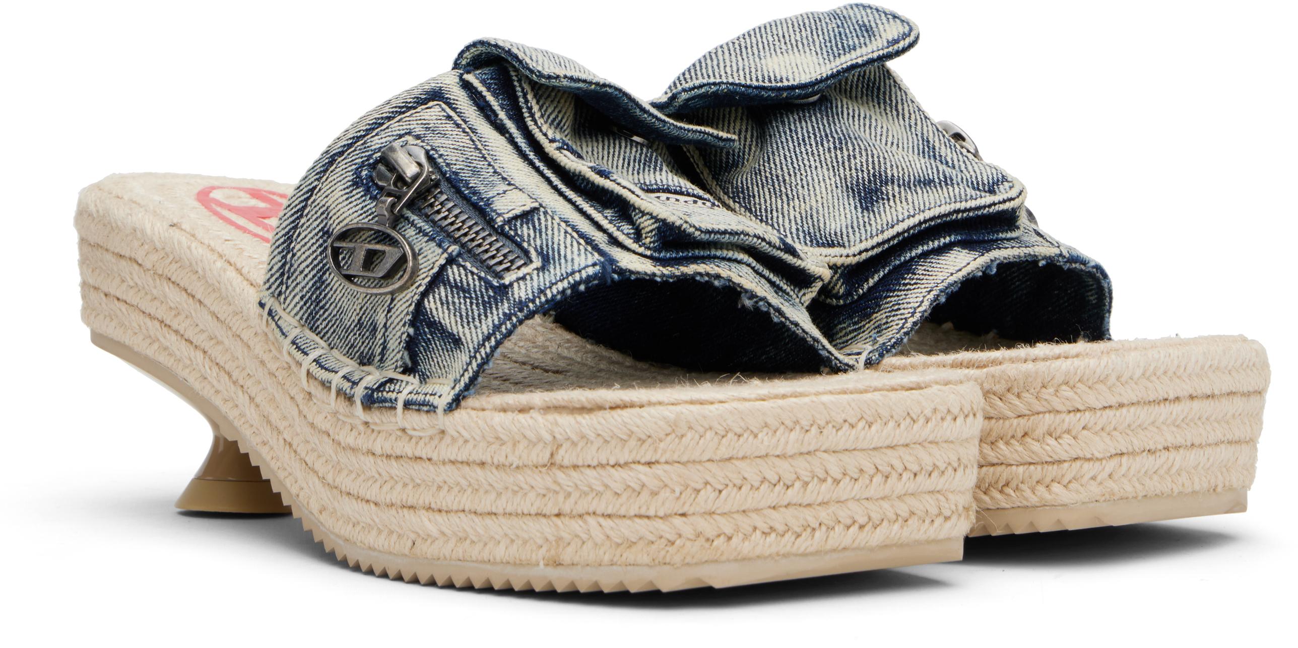 【関税込み】Diesel ブルー D-Ibiza 40 Pck ヒールサンダル Dieselのブルー D-Ibiza 40 Pck ヒールサンダルがセール中