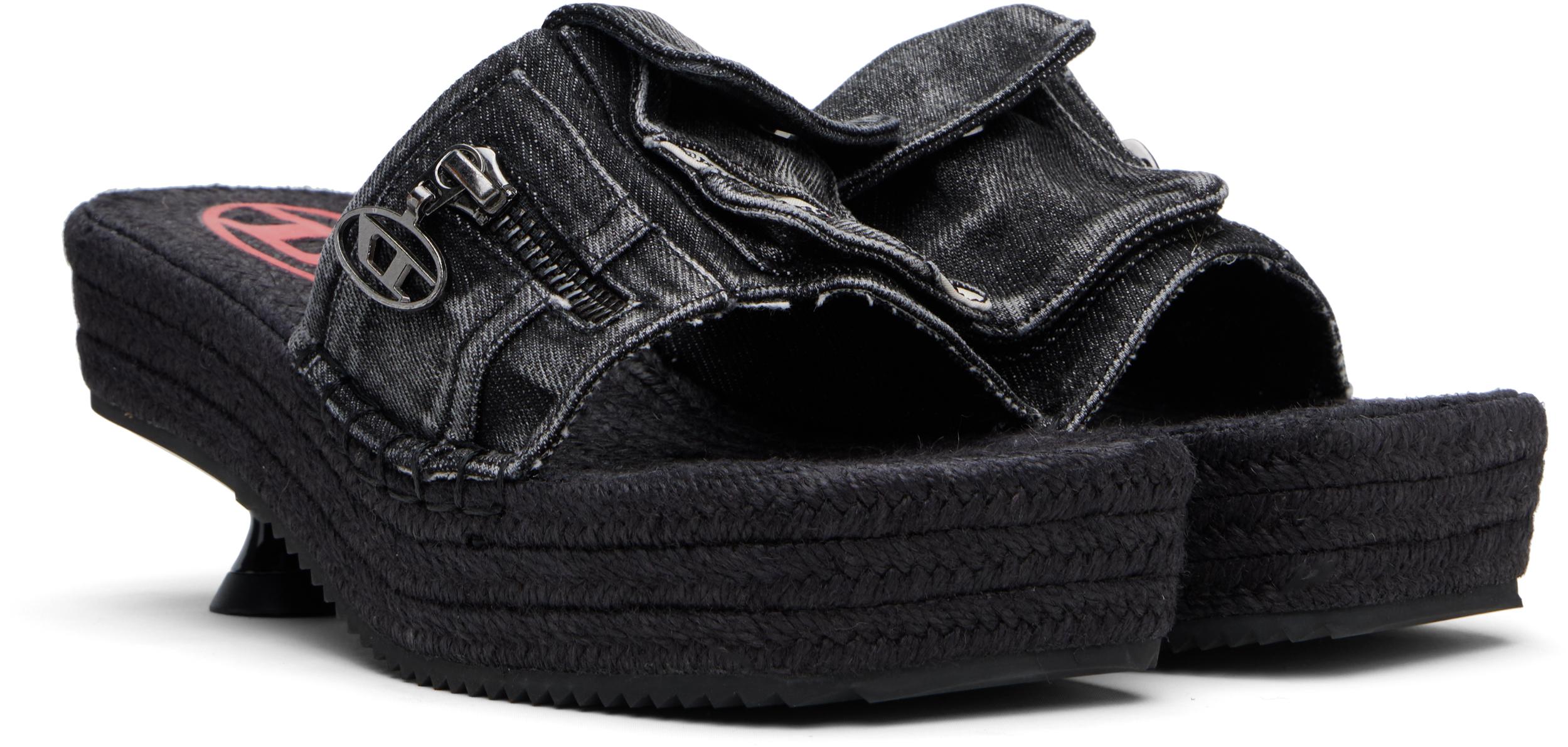 DIESEL D-Ibiza 40 Pck Heeled Sandals in Black | Lyst