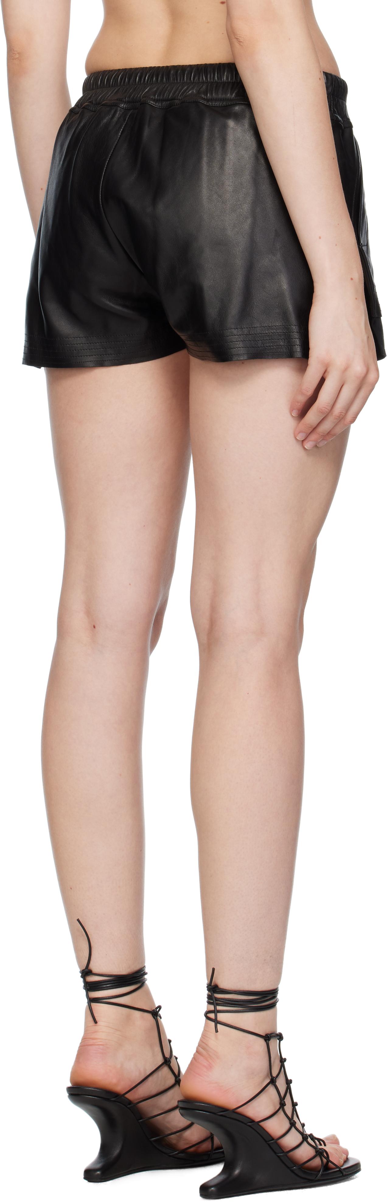 Rick Owens Concordians Fog Boxers Leather Shorts in Black | Lyst