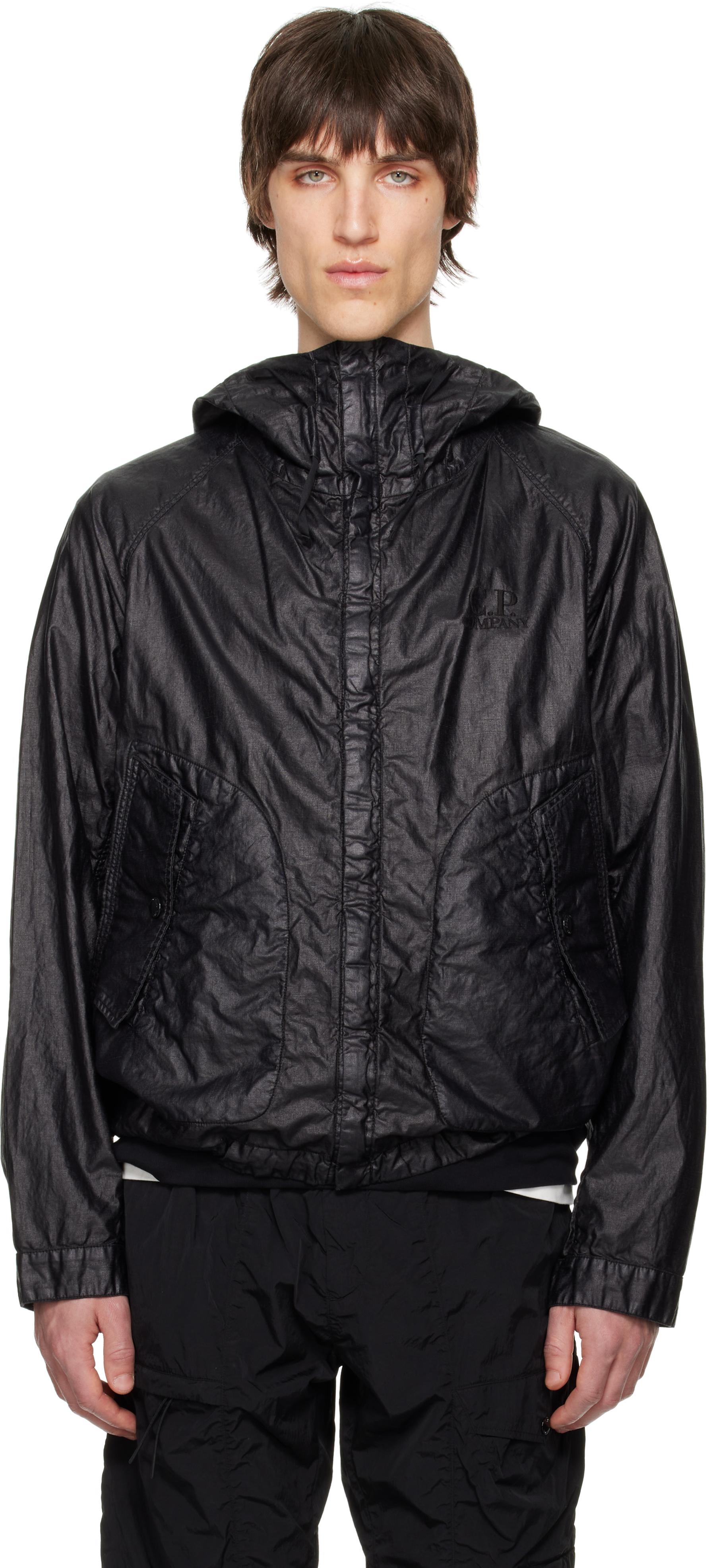 C.P. Company Lino Wax Goggle Jacket in Black for Men | Lyst