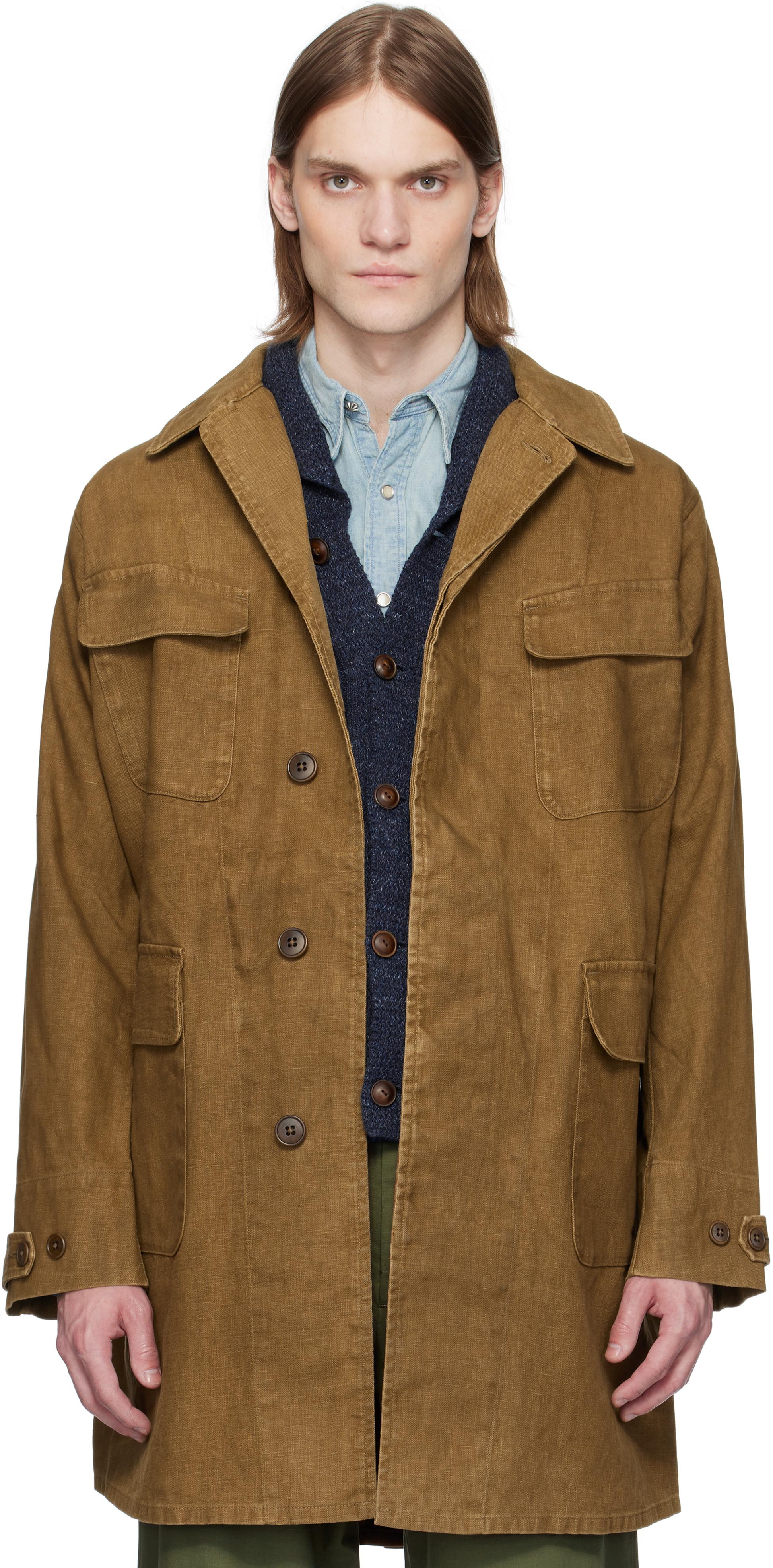 rrl-VINTAGE-BROWN-Bonded-Linen