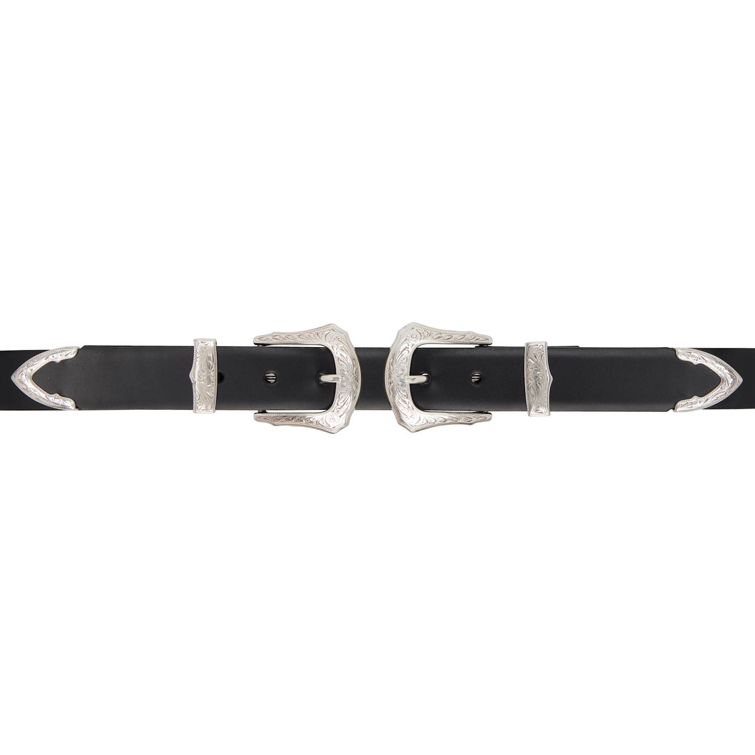TOGA /Ｄｏｕｂｌｅ　ｍｅｔａｌ　ｂｅｌｔ Toga Double Buckle Wide Belt in Black | Lyst