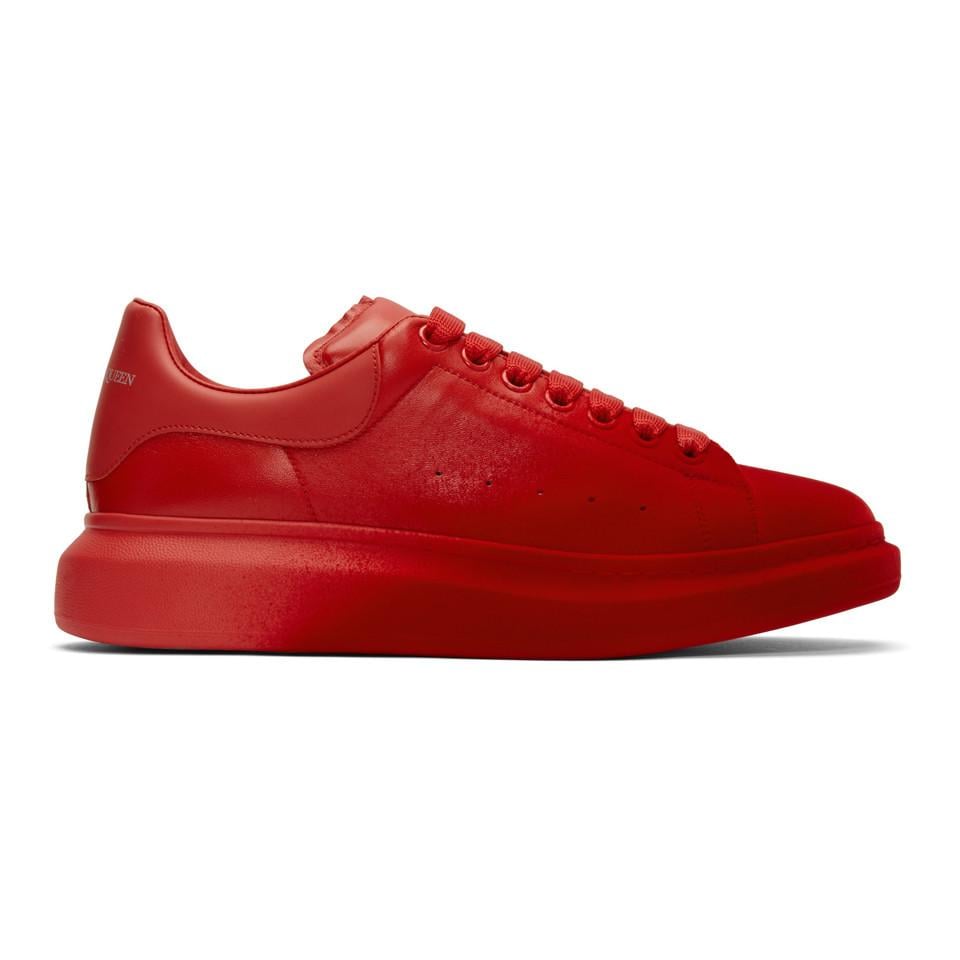 Alexander McQueen Red Velvet Spray Oversized Sneakers for Men | Lyst
