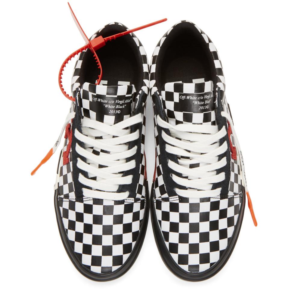 Off-White c/o Virgil Abloh Suede Vulc Low Checkered Black White for Men -  Lyst