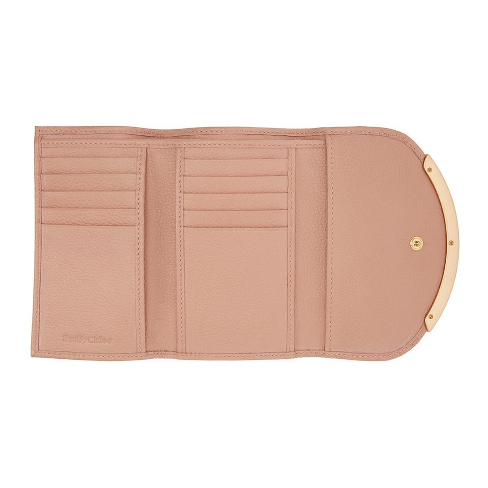 See By Chloé Leather Pink Lizzie Compact Trifold Wallet - Lyst