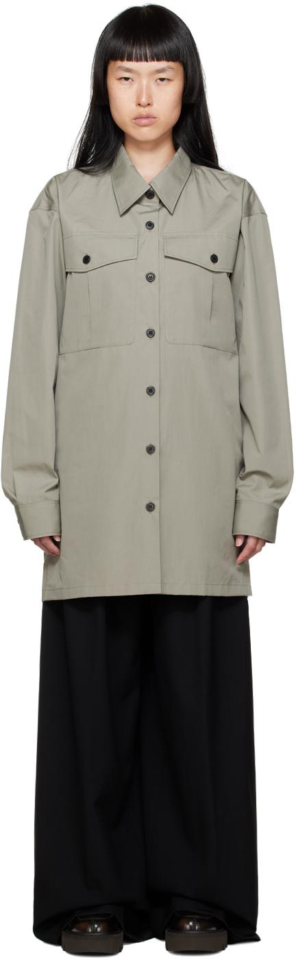 Dries Van Noten レディース ブラック グレー オーバーサイズ シャツ 