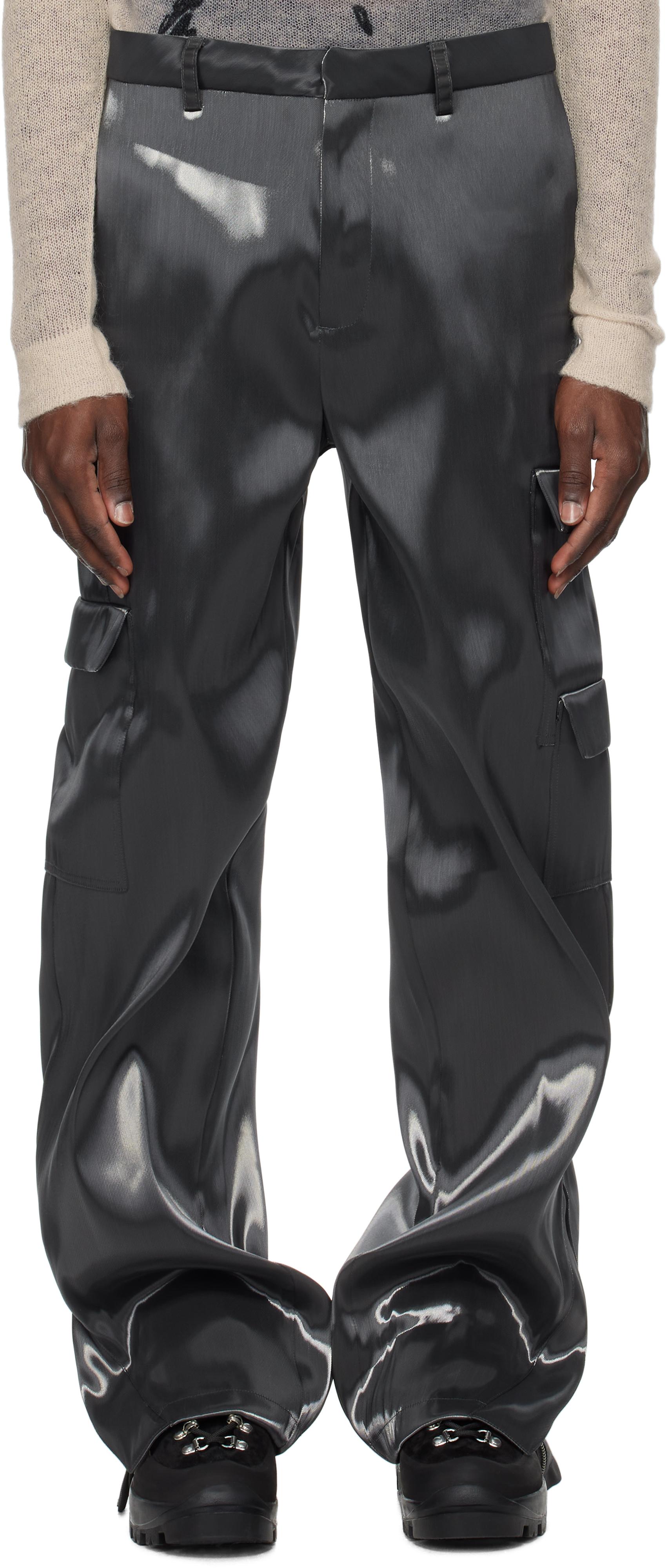 HELIOT EMIL Liquid Metal Cargo Pants in Black for Men Lyst UK