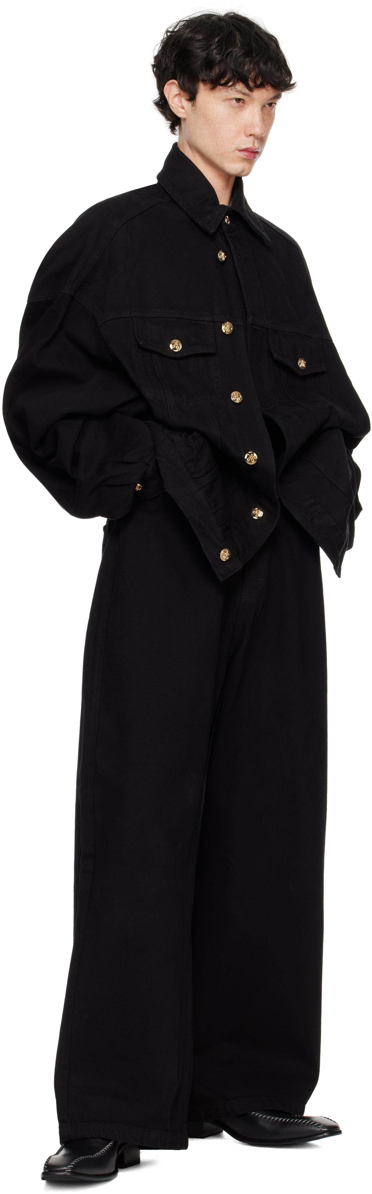 Willy Chavarria Chachi Trucker Denim Jacket in Black for Men Willy Chavarria Chachi Trucker Denim Jacket in Black for Men