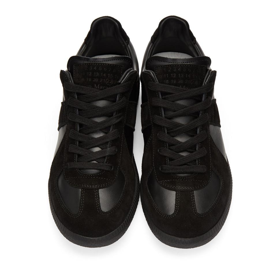Maison Margiela Black Replica Sneakers in Black for Men - Lyst