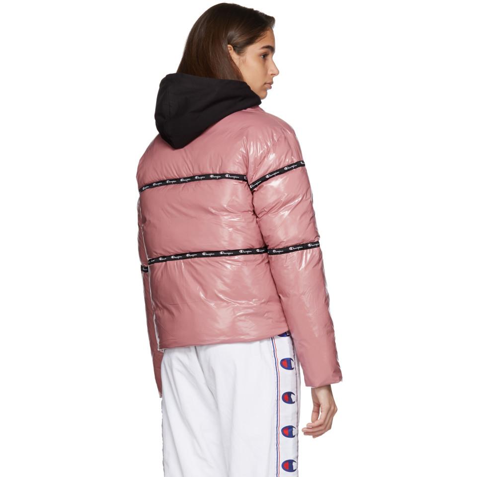 champion shiny puffer jacket