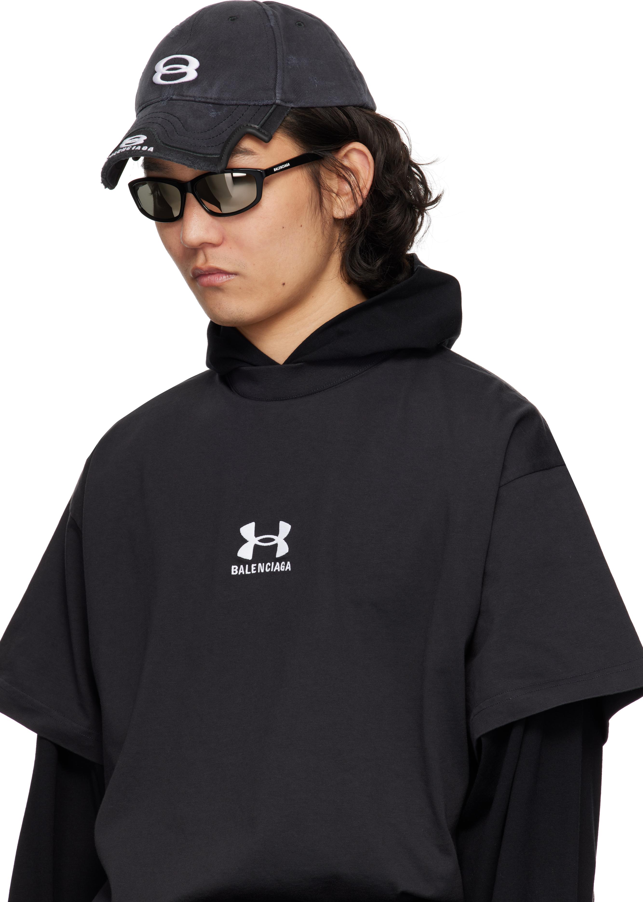 メンズ Balenciaga ブラック Neo Oval 2.0 サングラス ブラック | Lyst