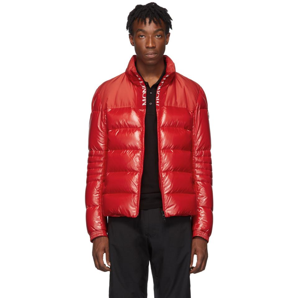 Moncler Synthetic Red Down Bruel Jacket for Men - Lyst