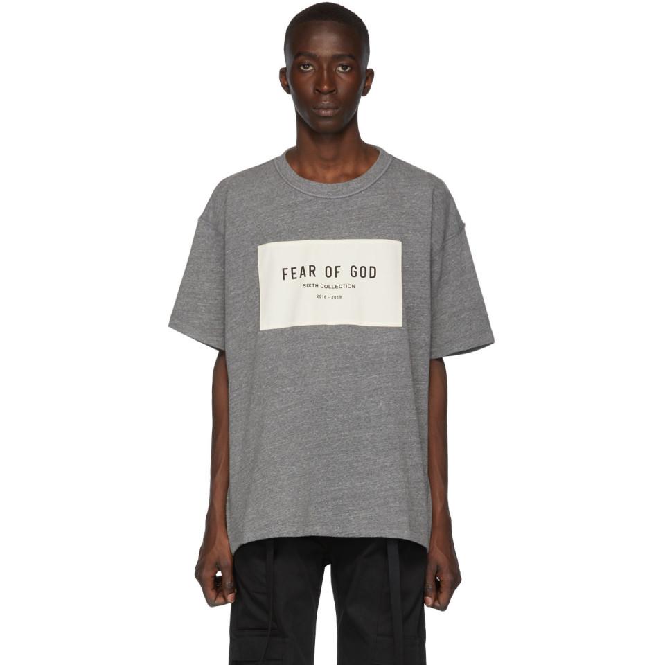 Fear Of God Sixth Collection Logo T-shirt in Gray for Men | Lyst
