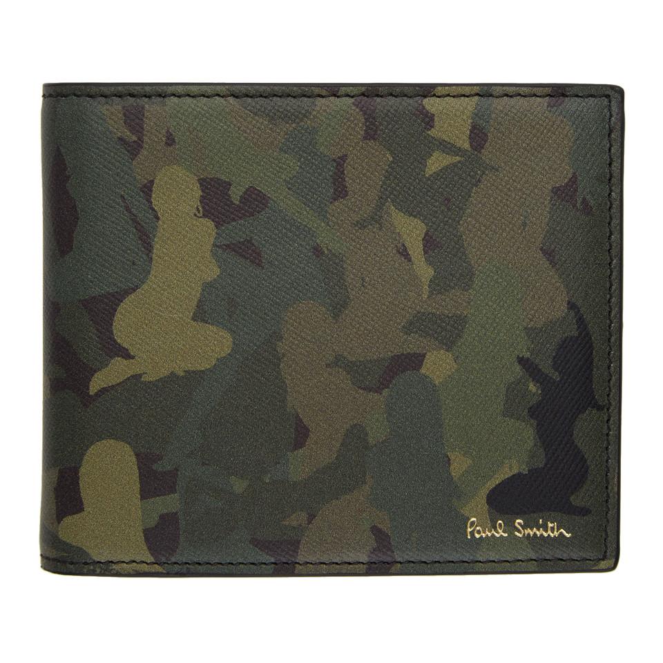 Paul Smith Naked Lady Camouflage Leather Wallet in Green for Men 