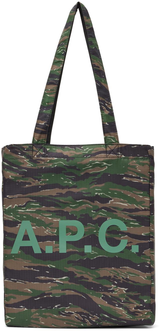 A.P.C. レディース グリーン リバーシブル カーキ Lou トート A.P.C. レディース グリーン リバーシブル カーキ Lou トート