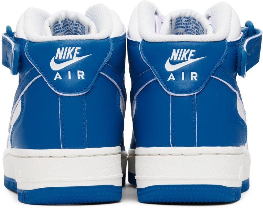 Nike White & Blue Air Force 1 '07 Mid Sneakers | Lyst