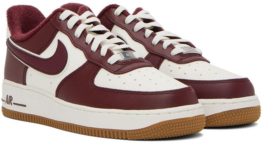 Nike White & Burgundy Air Force 1 '07 Sneakers in Black for Men | Lyst