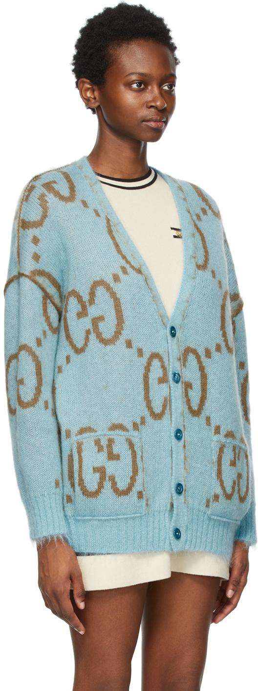 GUCCI GG mohair wool cardigan Reversible GUCCI Sweater Size S