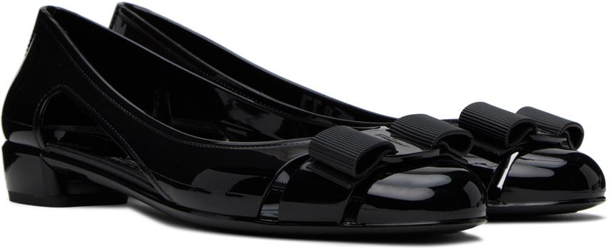 Ferragamo black jelly outlet flats