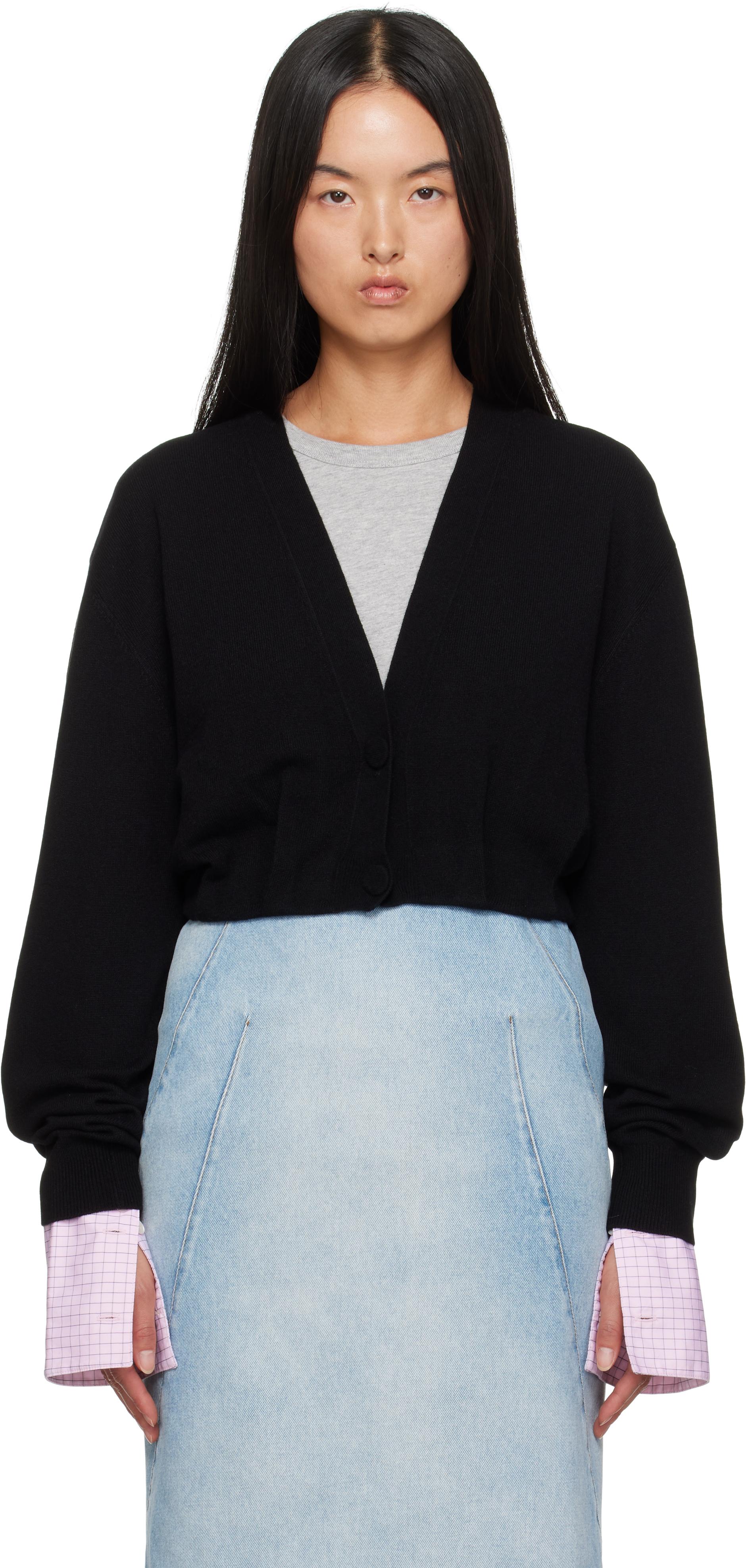 Dries Van Noten レディース ブラック カシミヤ カーディガン セーター  