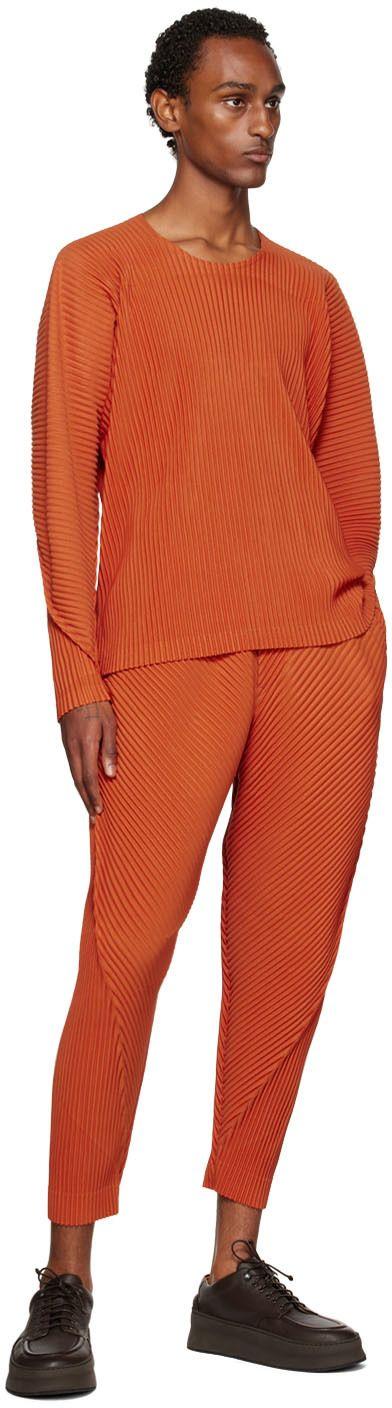 Homme Plissé Issey Miyake Orange Arc Trousers for Men | Lyst