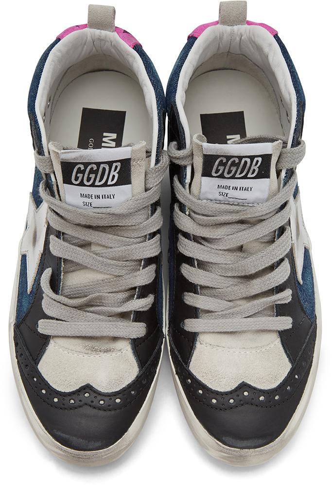 Golden Goose Denim Mid Star Sneakers in 