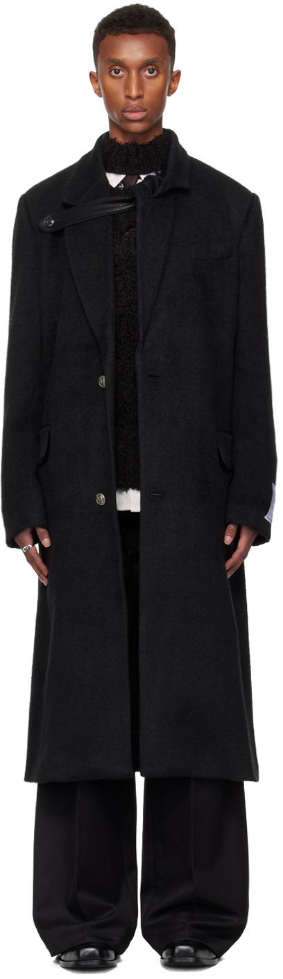 Balenciaga メンズ ブラック レザーコート コート Balenciaga メンズ ブラック レザーコート コート