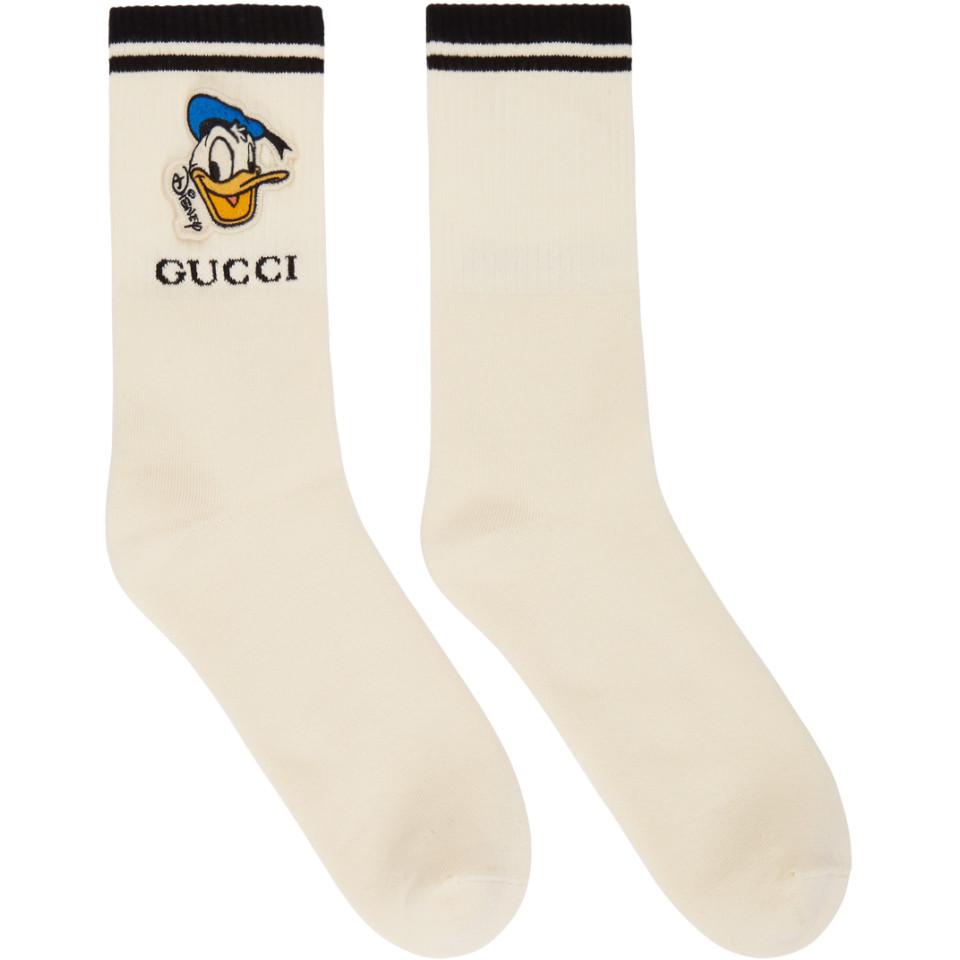 Gucci Disney X Donald Duck Cotton Blend Socks in White for Men | Lyst