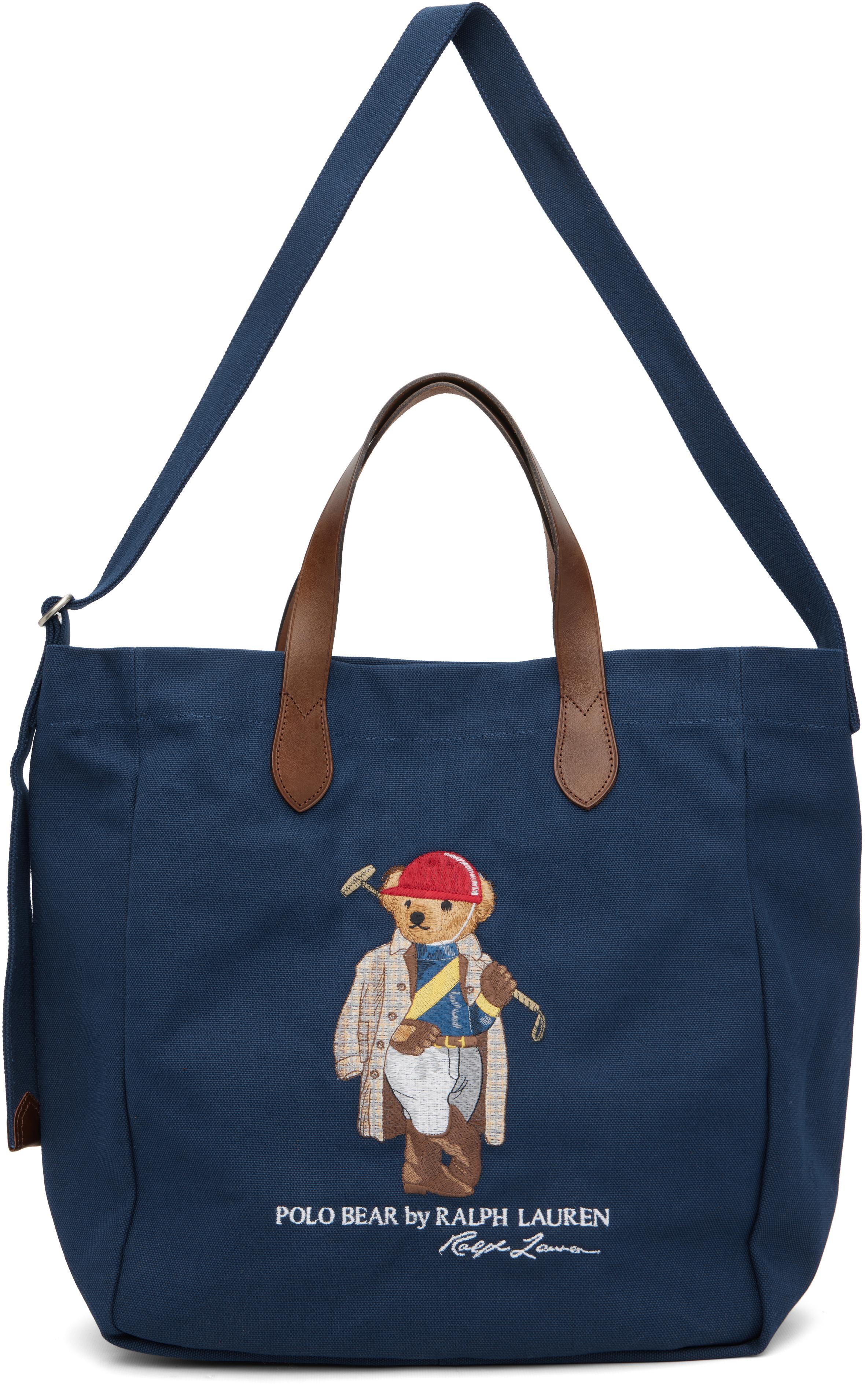 メンズ Polo Ralph Lauren ネイビー Shopper Polo ベア キャンバス 