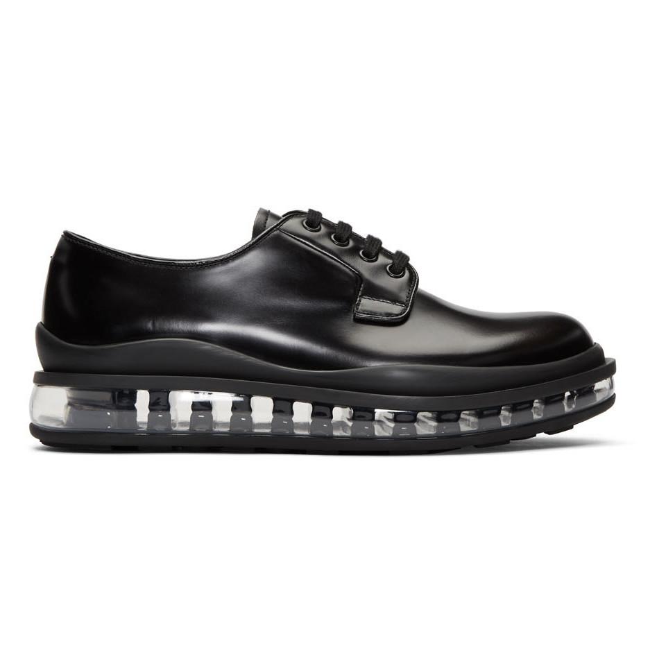 Prada Levitate Brushed Leather Derby Shoes in Black for Men | Lyst