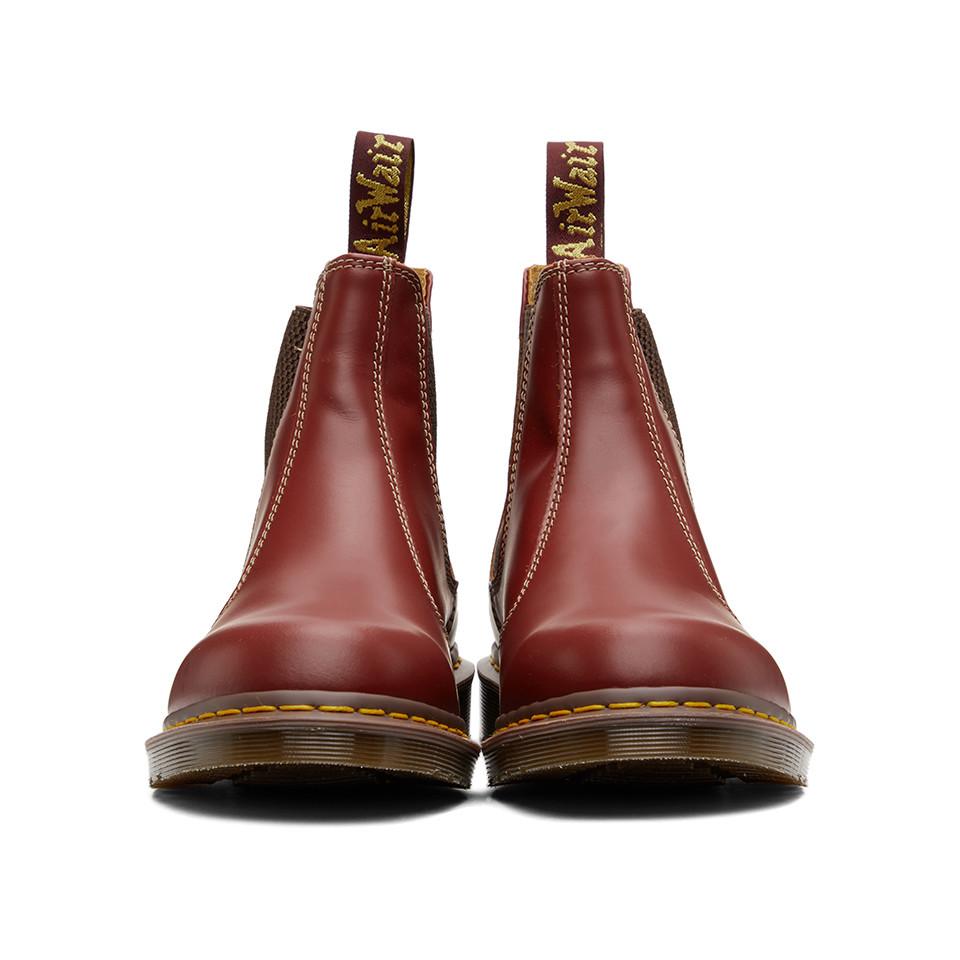 dr martens burgundy 2976 zip chelsea boots