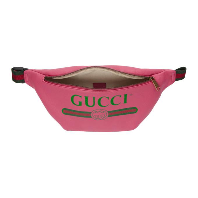 Gucci Pink Leather Logo Fanny Pack for Men - Lyst