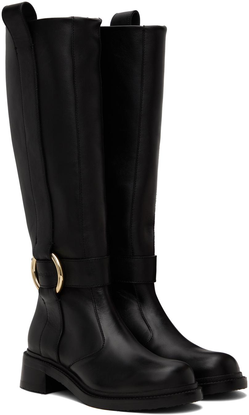 SEE BY CHLOÉ Knee High Boots Tassel leather knee-high boots in black - See By Chloe
