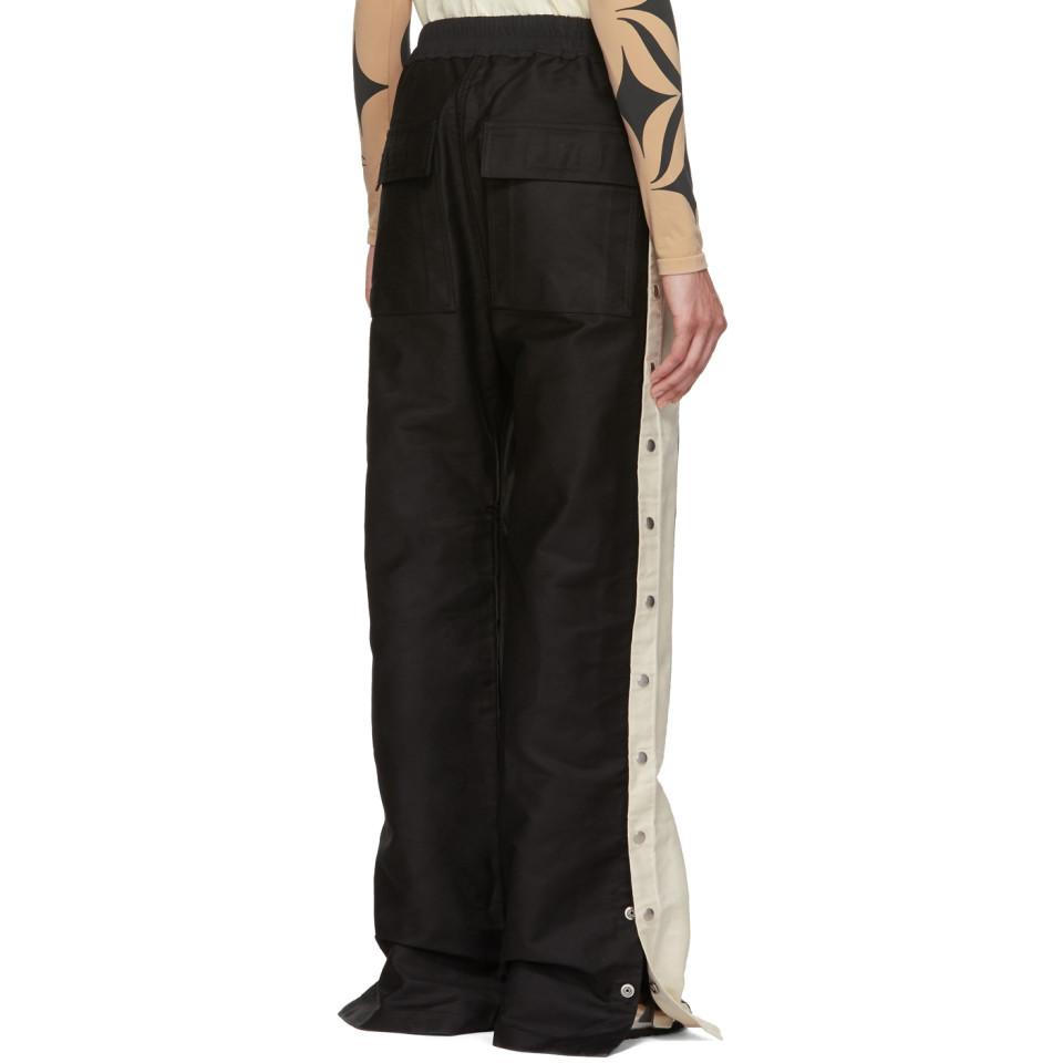 Rick Owens DRKSHDW Black And Off-white Easy Pushers Trousers | Lyst