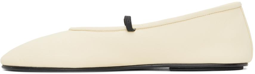 The Row レディース ブラック オフホワイト Elastic バレエシューズ 