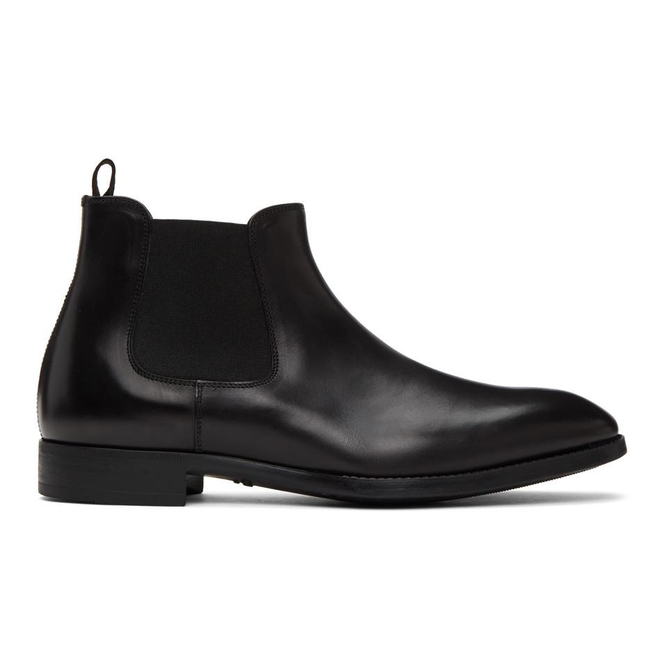 Giorgio Armani Leather Black Beatle Chelsea Boots for Men | Lyst