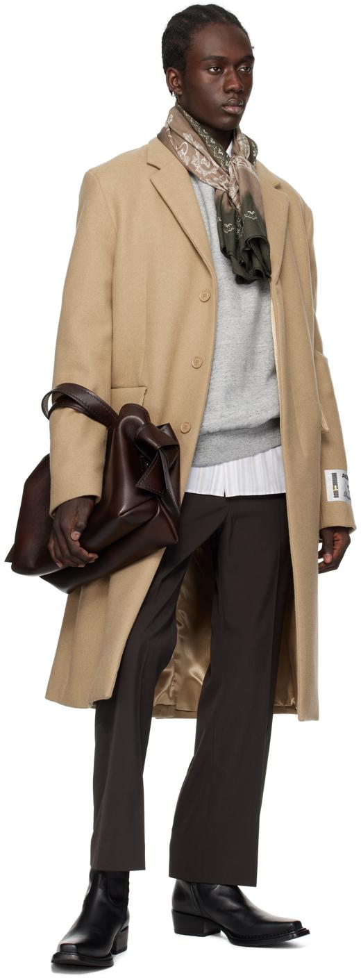 Acne Studios メンズ ブラック グレー クルーネック スウェットシャツ 