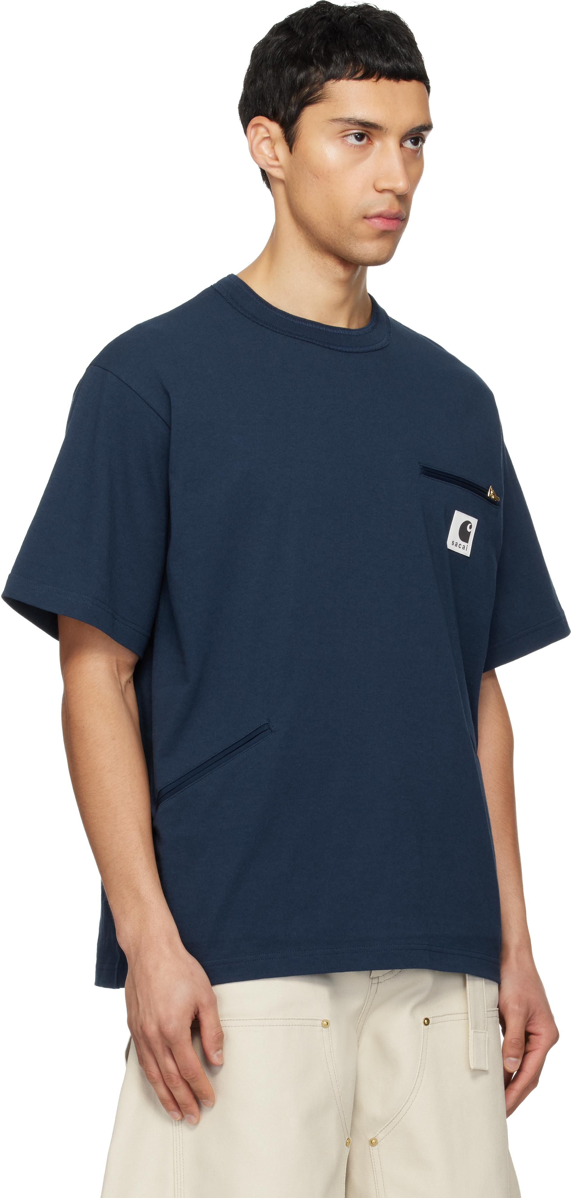 メンズ Sacai ネイビー Carhartt Wipエディション コットンジャージ T 