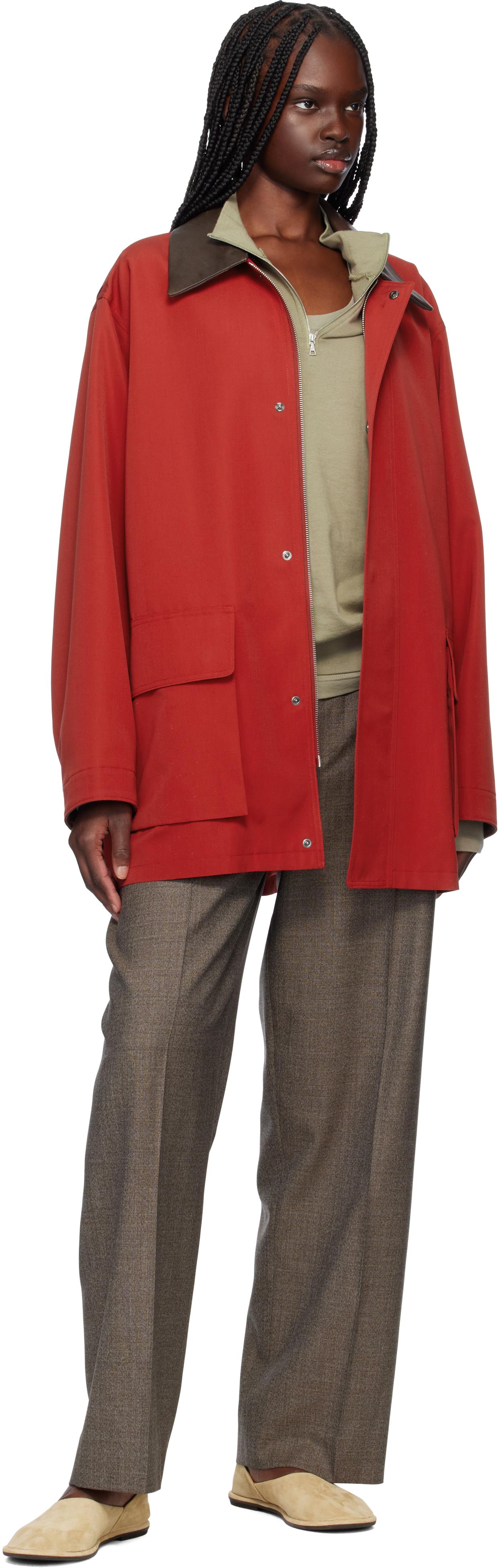 AURALEE Wool Max Canvas Jacket in Red | Lyst