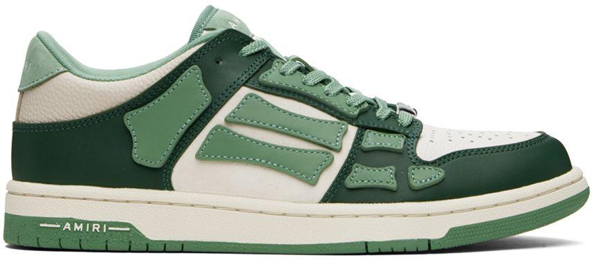 Amiri & Beige Skel Top Low Sneakers in Green for Men | Lyst