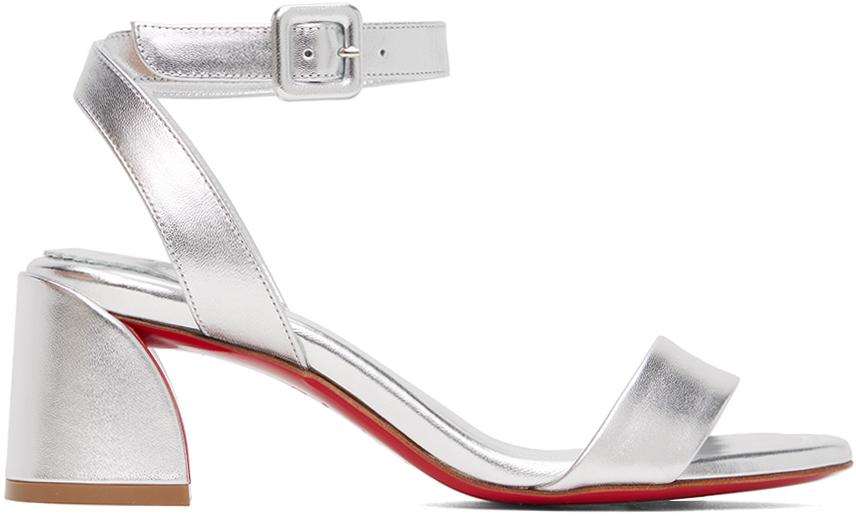 Christian Louboutin レディース ブラック シルバー Miss Sabina 55 