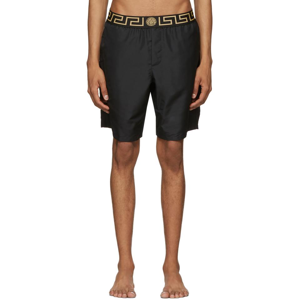 mens black versace swim shorts