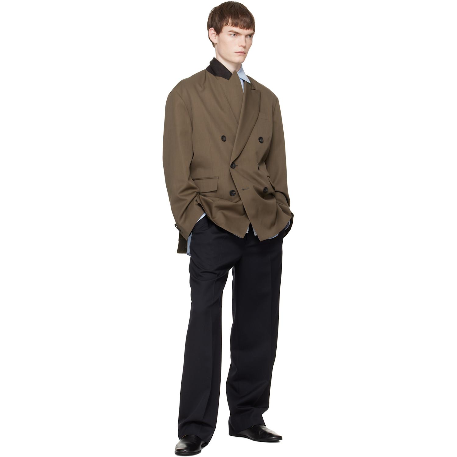 Ssstein Taupe Oversized Double Breasted Blazer in Brown for Men | Lyst